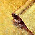 Jecery Embossed Floral Foil Paper Metallic Wrapping Paper Colored Foil Sheets for Crafts Scrapbook Florist Cake Board Cake Drums Christmas Party Gift Wrapping, 15.7 Inch 46 ft(Gold)