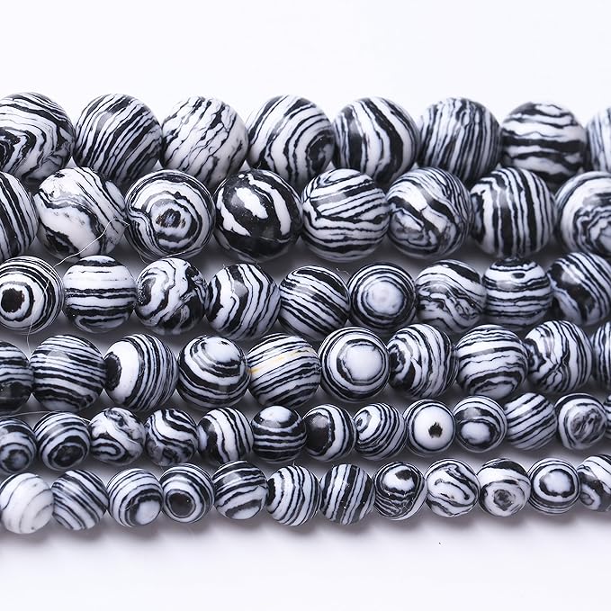 60PCS 6MM Black Malachite Beads Stone Beads Energy Healing Beads for DIY Jewelry Bracelet Necklace Making for Jewelry Making15Inch