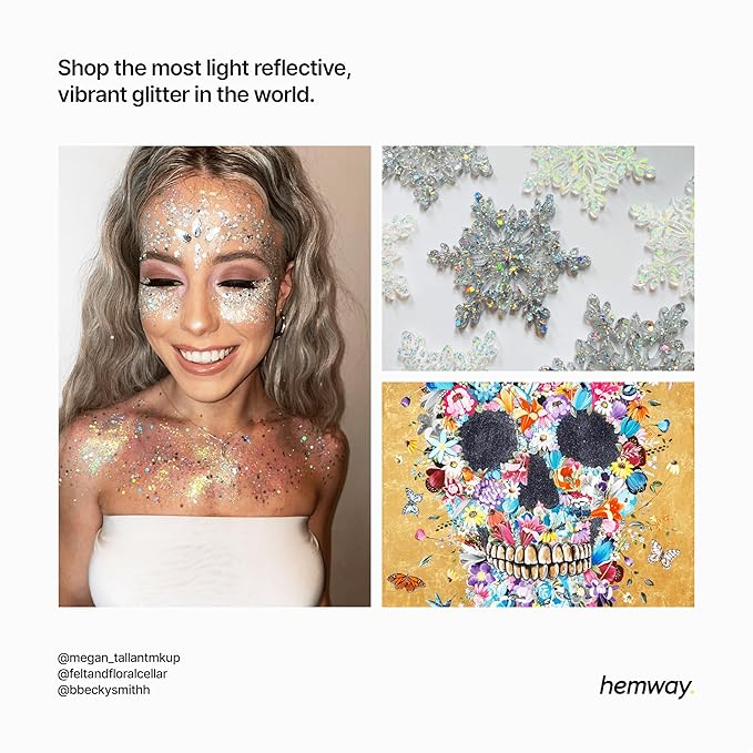Hemway Polyurethane & Epoxy Resin Glitter 100g / 3.5oz Metallic Crystal Flake Additive for Flooring Jewelry Tumblers Glass Pigment - Extra Chunky (1/24" 0.040" 1mm) - Gun Metal Grey Holographic