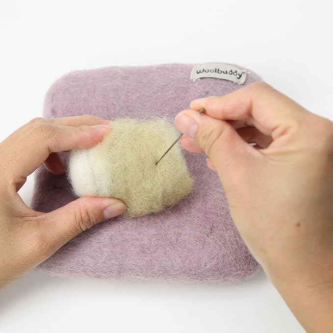Woolbuddy Needle Felting Pad - Durable Wool Mat for Craft Projects, Foam Alternative, 6"x6"x1.5" (Lime)