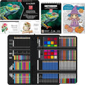 KALOUR 135 Drawing Set Sketching Kit,Art Supplies with 3-color Sketchbook & Coloring Paper,Include Tutorial, Oil Based, Neon,Graphite, Charcoal, Watercolor & Metallic Pencil,for Artist Adults Beginner