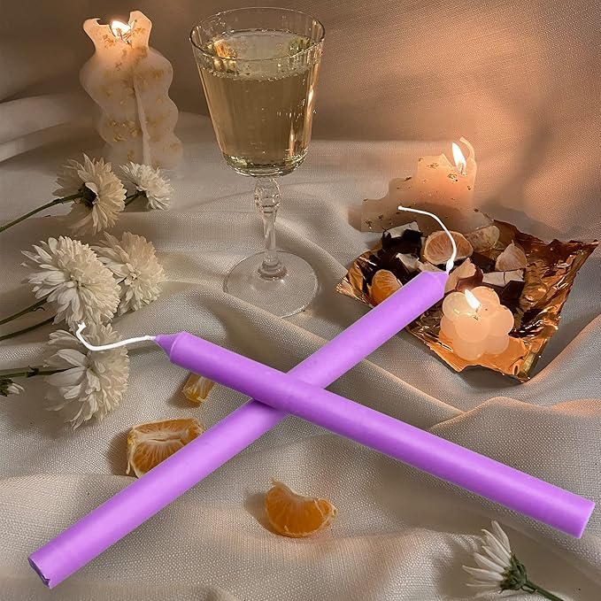 MILIVIXAY 2PCS Taper Candle Molds - Pillar Candle Molds - Perfect for Making Emergency Candles, Chime Candles, Table Candles-Including 60 Ft Wicks, 50 Stickers,1pc Wire and 2pc Wick Clips.