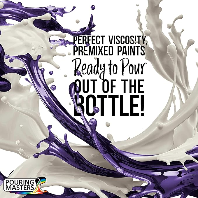POURING MASTERS Royal Purple Acrylic Ready to Pour Pouring Paint - Premium 8-Ounce Pre-Mixed Water-Based - for Canvas, Wood, Paper, Crafts, Tile, Rocks and More