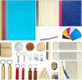 YoSpciaNe Laser Engraving Material Kit, 143 Pcs Engraving Supplies, 18 Kinds of Laser Blanks Including Wood, Paper, Acrylic, Metal, PU Leather