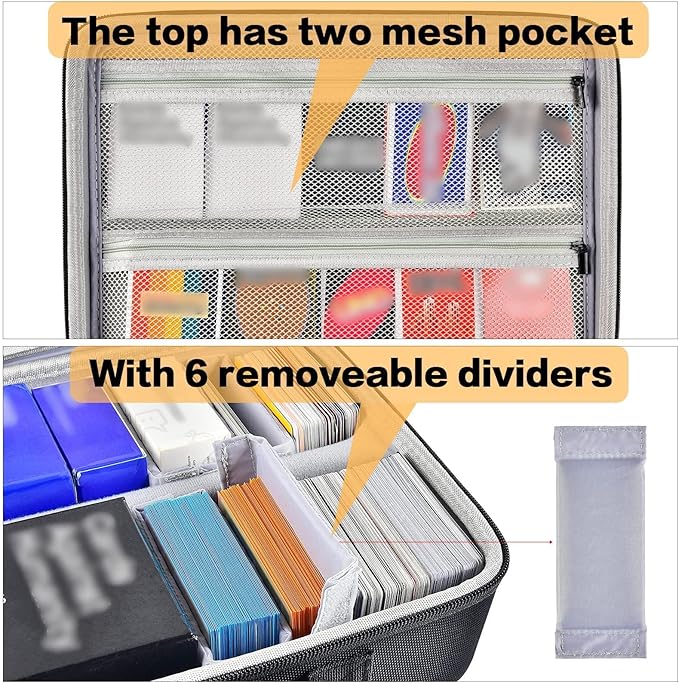 ALLPRIMO Trading Card Case Storage Box for 2700+ Cards. Deck Boxes Travel Organizer Holder Compatible with TCG/for Topps Baseball Sports/for C.A.H/for UNO/for MTG/for Yu-Gi-Oh Games -Grey Inner