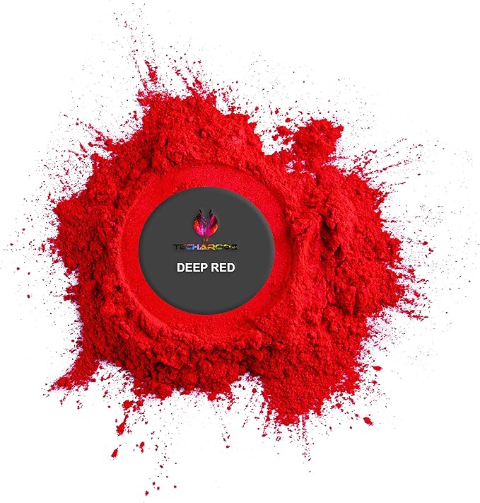 Deep Red Mica Powder for Epoxy Resin 56g / 2oz. Jar - TECHAROOZ 2 Tone Resin Dye Color Pigment Powder for Lip Gloss, Nails, Colorant for Slime Bath Bombs Soap Making Flag Red