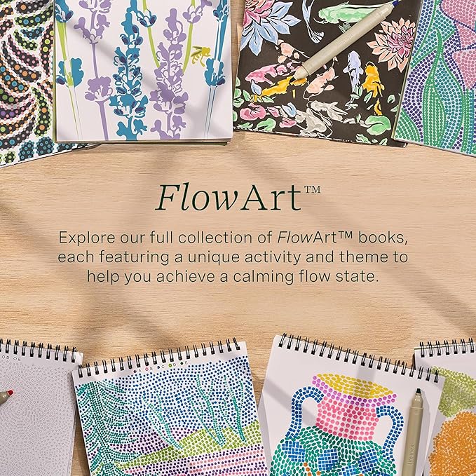 Lifelines FlowArt Activity Pad, 2-Pack - Guided Dot Art Meditations with Markers – Dot-Pop and Pogo-Dot Coloring Books for Teens, Adults & Seniors