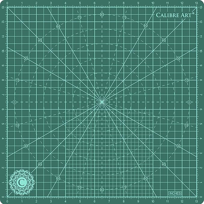 Rotating Self Healing Cutting Mat 14x14 (13" Grid), Perfect for Quilting & Art Projects