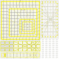 Quilting Rulers, 7 Piece Acrylic Ruler (12.5"X12.5", 9.5"X9.5", 6"X6", 4.5"X4.5",12"x6.5",9"x3",12"x2"), Sewing & Quilting Templates