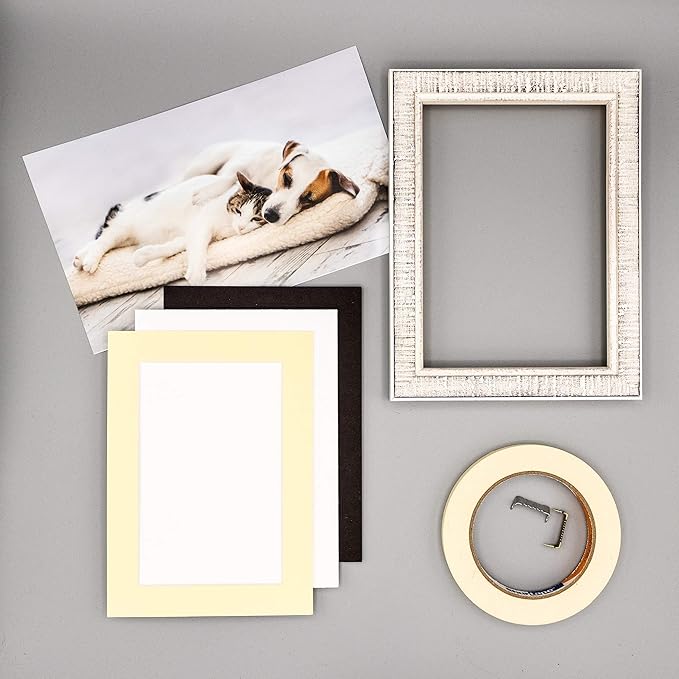 5x7 Mat for 8.5x11 Frame - Precut Mat Board Acid-Free Show Kit with Backing Board, and Clear Bags Soft Yellow 5x7 Photo Matte Made to Fit a 8.5x11 Picture Frame Matboard for Framing, Pack of 1 Mat