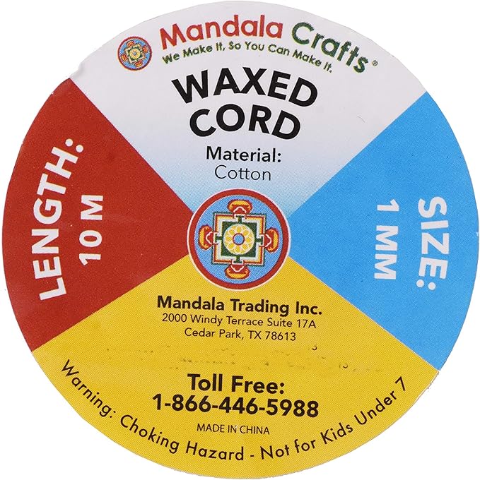 Mandala Crafts 1mm 273 Yards Assorted Cotton Waxed Cord for Jewelry Making Bracelet Cord Waxed String - Beading String Thread Jewelry Cords for Necklaces String
