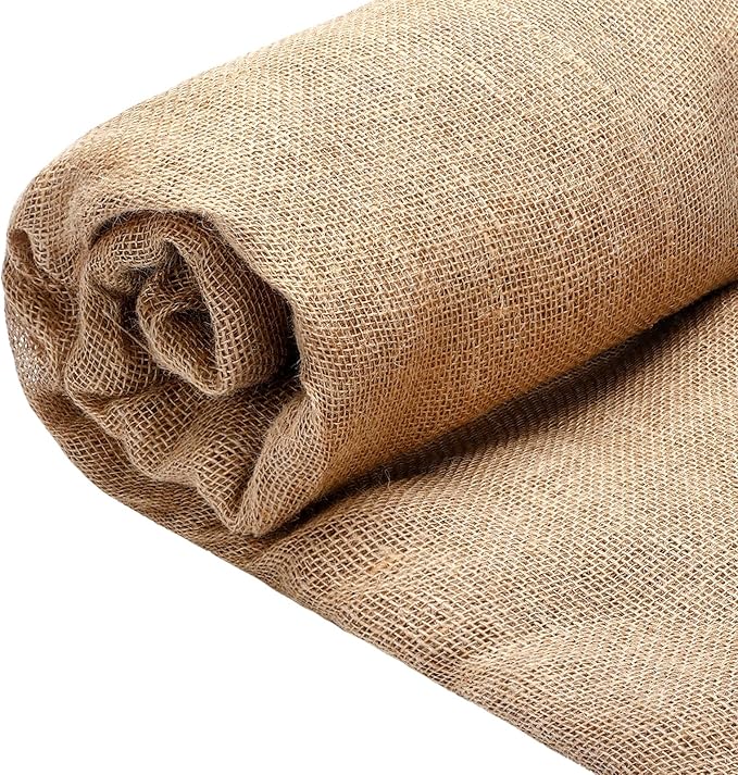 63 Inch x 30 Feet Gardening Burlap Roll - High Density Wide Natural Burlap Fabric Roll Multipurpose Natural Burlaps Fabric for Garden Tree Wrap Outdoor Plant Care, Weed Barrier, DIY Crafts Decoration