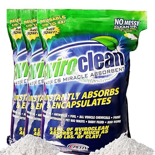 5 LB (Pack of 3) - Absorbs up to 180 LBS! Spill Absorbent & Encapsulant for Oil, Paint, Pet Waste, Chemicals and More.