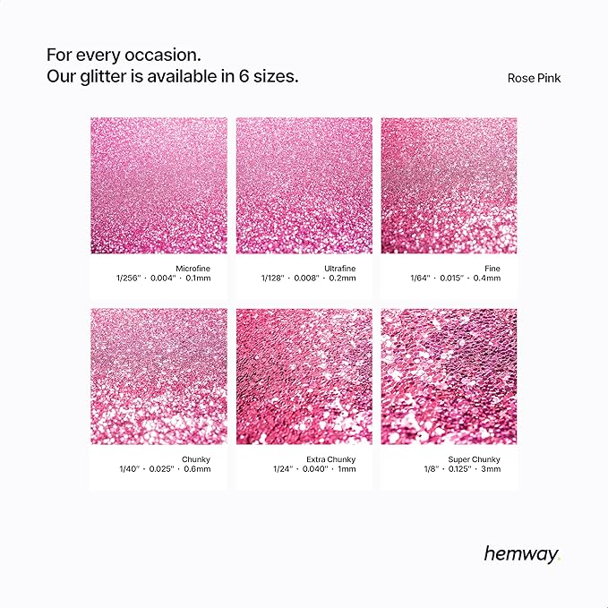 Hemway Polyurethane & Epoxy Resin Glitter 100g / 3.5oz Metallic Crystal Flake Additive for Flooring Jewelry Tumblers Glass Pigment - Microfine (1/256" 0.004" 0.1mm) - Rose Pink