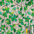 Window Privacy Film Stain Glass Window Film Rainbow Window Film Window clings Non-Adhesive Reusable Decorative for Room (Greenery Leaf, 17.5 x 157.4 in)