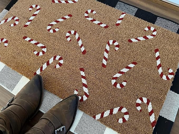 Christmas Stencils for Door Mats 23.6” Christmas Doormat Stencils for Crafts Reusable Holiday Stencil for Doormats Wood Fabrics Decor