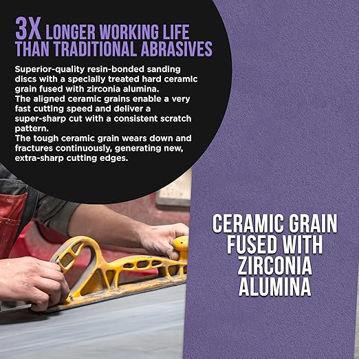 Dura-Gold Premium 80 Grit PSA Purple Film Ceramic Longboard Sandpaper, 2-3/4" Wide Continuous 20 Yard Roll - Self Adhesive Stickyback for Auto & Wood Air File Long Board Sanders, Hand Sanding Blocks