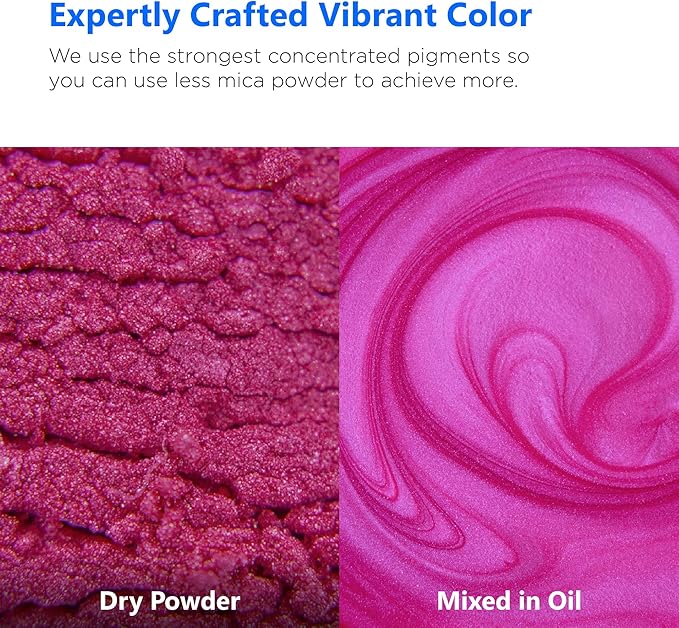 Rolio - Mica Powder - 1 Jar of Pigment for Paint, Dye, Soap Making, Nail Polish, Epoxy Resin, Candle Making, Bath Bombs, Slime - 100G / 3.5oz(Deep Pink)
