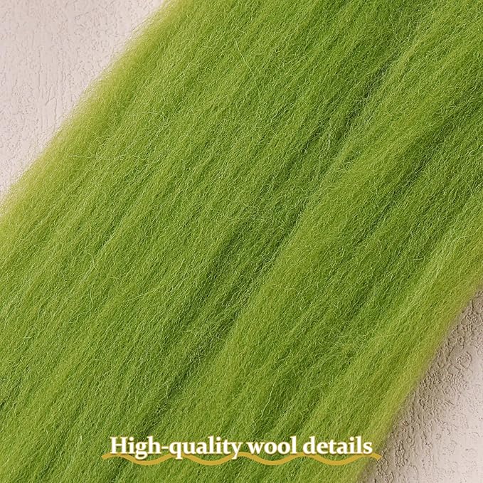 QMNNMA Wool Roving Bulk, 14.1oz Needle Felting Wool, Super Wool Chunky Yarn for Needle Felting, Hand Spinning, Felting, Blending, Weaving and DIY Craft (400g)