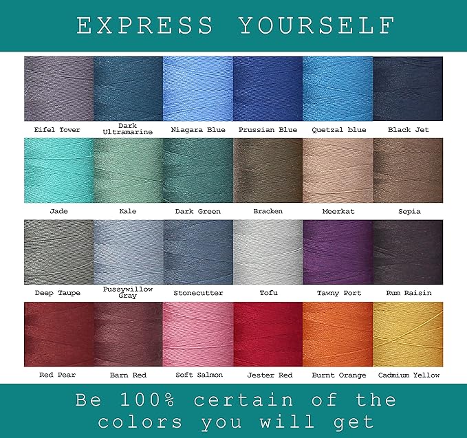 BlesSew Sewing Thread - 24 Spools of Polyester Thread for Sewing Machine for Beginners, Hand Stitching & Quilting - 1000 yds per Spool in Dark Colors