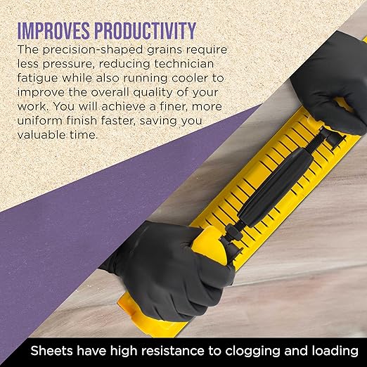 Dura-Gold Premium 320 Grit PSA Purple Film Ceramic Longboard Sandpaper, 2-3/4" Wide Continuous 20 Yard Roll - Self Adhesive Stickyback for Auto & Wood Air File Long Board Sanders, Hand Sanding Blocks
