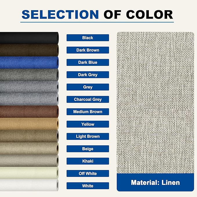 KING MOUNTAIN Linen Repair Patches, Self-Adhesive Linen Fabric Patches, 4 X 63 inch Extra Size, Multi Color, Can be Used for Linen Sofa Repair and Linen Clothes Repair (Cream-Gray 1.0)