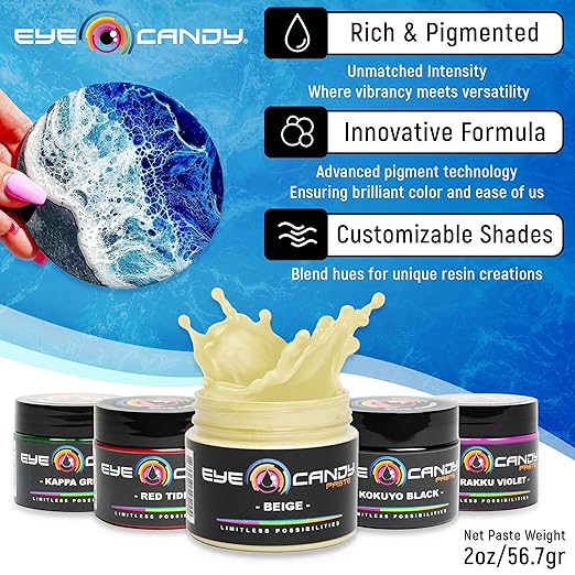 Eye Candy Beige Resin Pigment Paste Beige (2 oz/RAL 1001) | Epoxy Resin Art Paste | Highly Pigmented | Resin Art | Woodworking