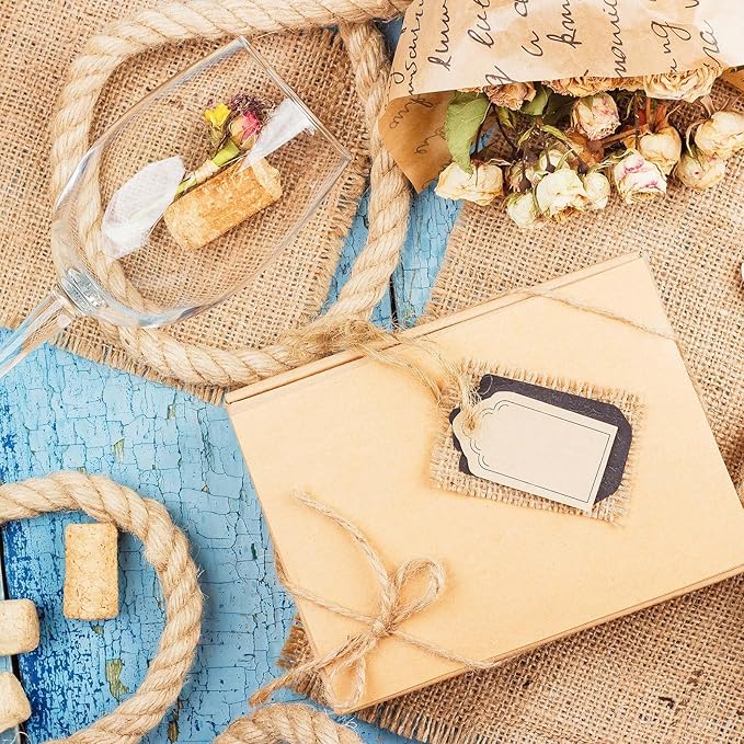 Burlap Fabric Roll - 10 Yards Natural Jute Fabric Ribbon for DIY Gift Wrapping Craft Projects Wedding Christmas Home Decoration (5 cm, 2 in)
