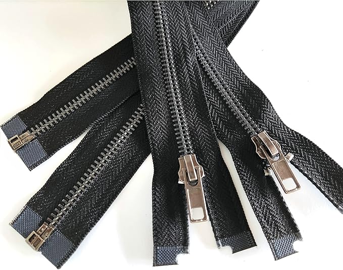 Leekayer Zipper 5# 26 Inch Metal Zippers Black Nickel 66cm Separating Zipper for Sewing Jackets Bag Crafts Handmade Replacement Zipper for Repair Coat Bulk 2pcs