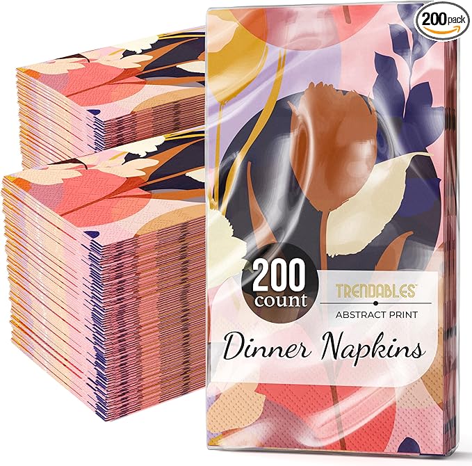 Trendables Floral Napkins for decoupage 200 Pcs 3 Ply floral paper napkins decorative Guest Towels Disposable Bathroom, Flower Design For Tea Party Decorations, Dinners & Weddings