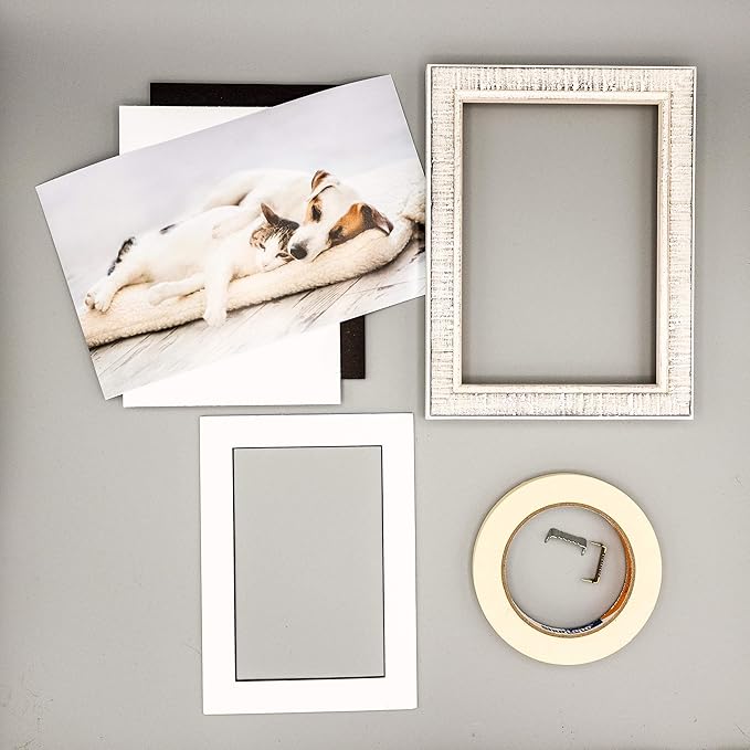 Pack of TEN 11x14 Mats Bevel Cut for 8.5x11 Photos - Acid Free White with Black Core Precut Matboards For Pictures, Photos, Framing - 4-ply Thickness