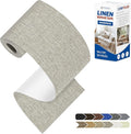 KING MOUNTAIN Linen Repair Patches, Self-Adhesive Linen Fabric Patches, 4 X 63 inch Extra Size, Multi Color, Can be Used for Linen Sofa Repair and Linen Clothes Repair (Cream-Gray 1.0)