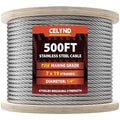 Stainless Steel Cable for Railing - 500FT 1/4" T316 Wire Rope - 7 x 19 Strands 6700 LBS Breaking Strength for Outdoor Deck Railing Zipline