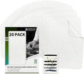 KING MOUNTAIN Iron-on Repair Patch 20 Pcs Pack,100% Cotton Iron-on Repair Patch,3" x4-1/4 with Back Glue Fabric Repair Kit,Repair Denim, Clothes and Fabric (White1.0