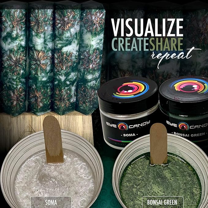 Eye Candy Pigments Premium White Mica Powder - Soma White (25gr) - for Epoxy, Resin, Soap, Paint, Woodworking, Acrylic Pouring, Bath Bombs, Fishing Lures - DIY Arts and Crafts Additive