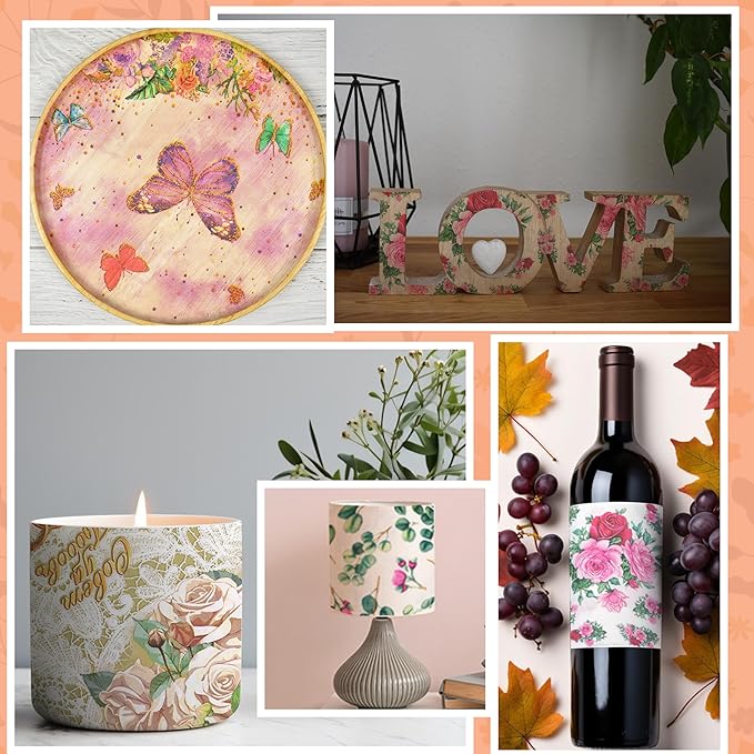 Decoupage Napkins Assorted Floral 27 Pack 9 Styles for DIY Crafting Birthday Party ， Decorative Decoupage Napkins Cocktail Paper ，Each Unfolded 13 Inch (Colorful Floral)