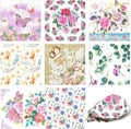 Decoupage Napkins Assorted Floral 27 Pack 9 Styles for DIY Crafting Birthday Party ， Decorative Decoupage Napkins Cocktail Paper ，Each Unfolded 13 Inch (Colorful Floral)