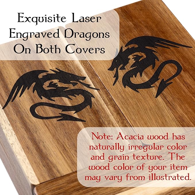 Wooden Magnetic Dice Tower with Tray - Dungeons and Dragons Accessory - Portable Dice Roller for Tabletop RPG - DND Gifts