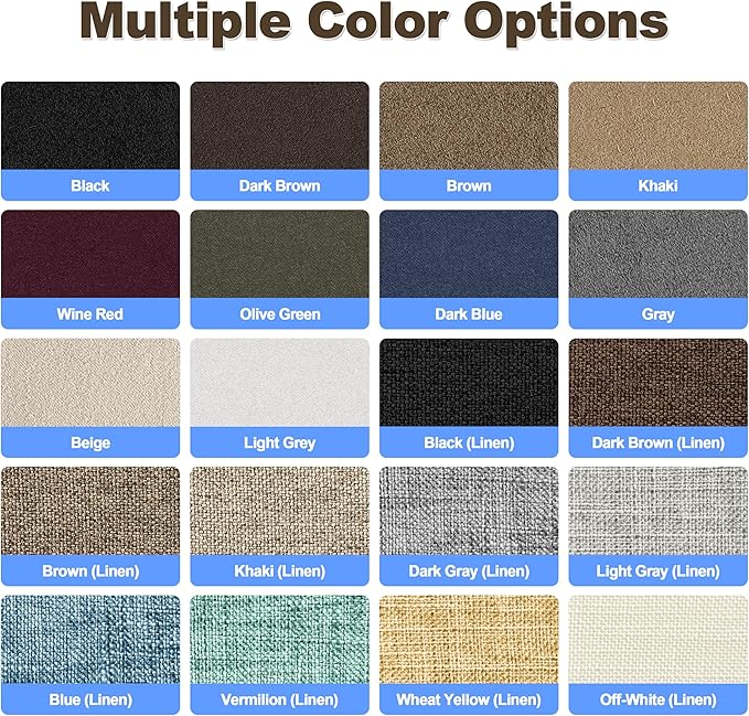 Azobur Coarse Linen Repair Patches, 6 Piece Self-Adhesive Linen Fabric Patches, Multi Color, Can be Used for Linen Sofa Repair and Linen Clothes Repair, Quick Fix Sofa.(Black)