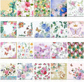 Crtiin 20 Pack Assorted Floral Napkins for Decoupage Toilet Napkins Flower Cocktail Decorative Paper for Birthday Party Beautiful Gorgeous, 20 Styles Each 6.5 inches(Style 1)