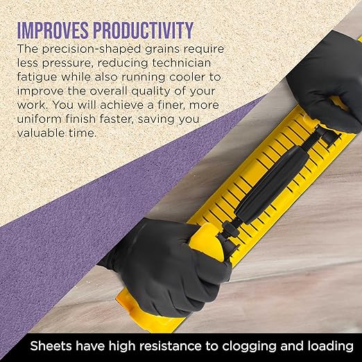 Dura-Gold Premium 60 Grit PSA Purple Film Ceramic Longboard Sandpaper, 2-3/4" Wide Continuous 12 Yard Roll - Self Adhesive Stickyback for Auto & Wood Air File Long Board Sanders, Hand Sanding Blocks