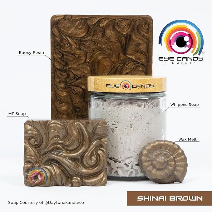 Eye Candy Premium Mica Powder Pigment “Shinai Brown” (25g) Multipurpose DIY Arts and Crafts Additive | Woodworking, Epoxy, Resin, Bath Bombs, Soap, Nail Polish, Lip Balm (Shinai Brown, 25G)
