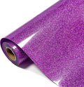 Glitter HTV Heat Transfer Vinyl Rolls- 10" x 8ft. Glitter HTV for Shirts. Iron on Vinyl and Heat Transfer Vinyl for All Cutters Machines. Easy to Cut & Weed Heat Vinyl Designs (Purple)