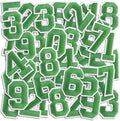 Number Iron On Patches, Numbers 0-9 Embroidery Applique Patch, DIY Decorative Heat Press Patches for Clothing Jeans Jackets Backpacks Hats (Green 50 Pcs)