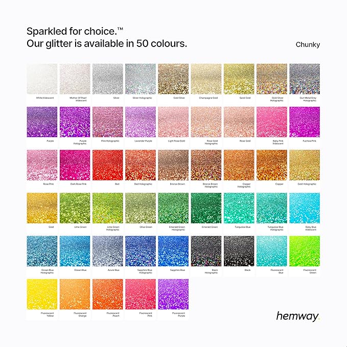 Hemway Polyurethane & Epoxy Resin Glitter 100g / 3.5oz Metallic Crystal Flake Additive for Flooring Jewelry Tumblers Glass Pigment - Chunky (1/40" 0.025" 0.6mm) - Fluorescent Blue