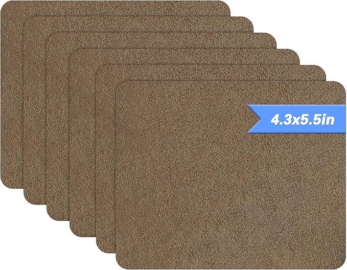 Azobur Sofa Repair Patch, 6 Piece Microfiber Patches, Self-Adhesive Patch Repair for Fabric Sofas, Luxurious Look, Quick Fix (Brown)