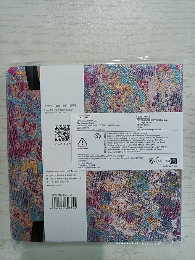Lightwish Square Watercolor Journal,100% Cotton,300gsm/140lb,Acid-Free,24 Sheets Cold Press Watecolor Sketchbook for Artists Adults Students,6.29 * 6.29 Inches(Purple Sunset)