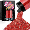 Estanoite Holographic Chunky Glitter, 160G/5.64OZ Glitter, Mixed Fine & Chunky Glitter for Epoxy Resin, Iridescent Glitter for Crafts Tumblers, Halloween Christmas Festival Painting Decor (Red)