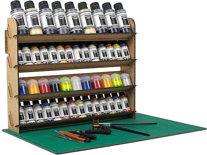 Paint Rack for Model Paints. Hobby Craft Citadel Vallejo Tamiya Army Wall Paint Rack Stand Paint Holder Organiser Miniature Warhammer Paint Storage Model Painting Station (Universal)