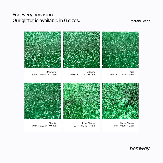 Hemway Polyurethane & Epoxy Resin Glitter for Arts, Crafts, Tumblers, Flooring, Woodwork, Decorating and Resin Projects 100g - Emerald Green